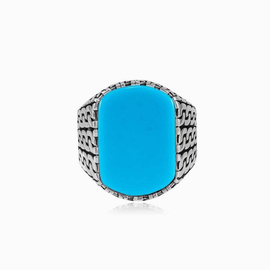 Man Monte Cristo | Chained Turquoise Ring