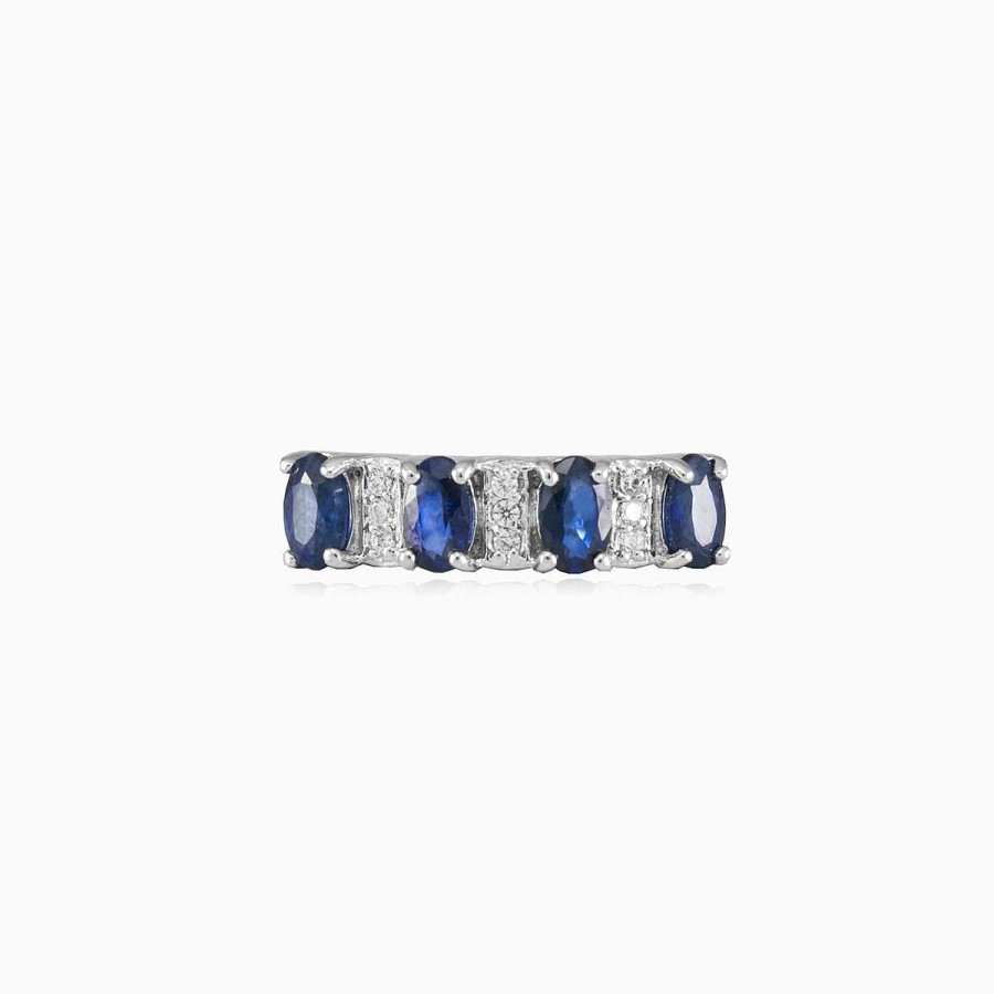 Woman Monte Cristo | Sapphire Band Silver Ring