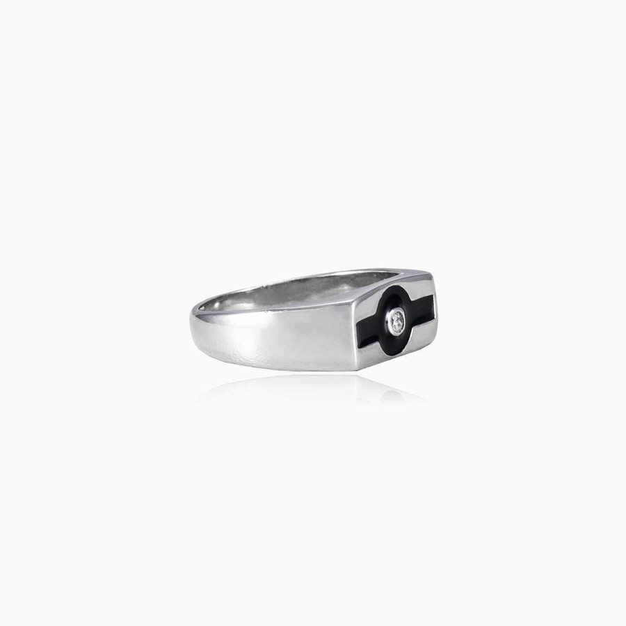 Man Monte Cristo | Enamel Line Ring