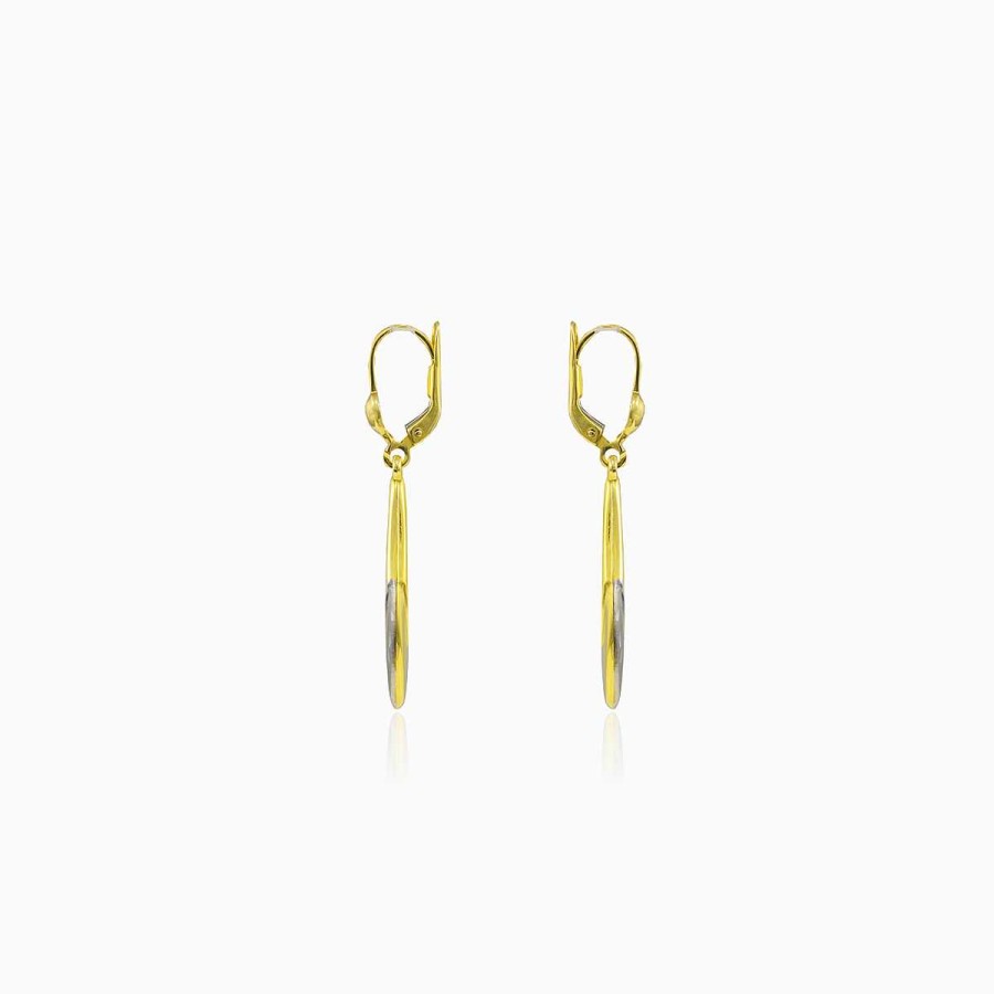 Woman Monte Cristo | Dangling Two-Color Gold Marquise Earrings