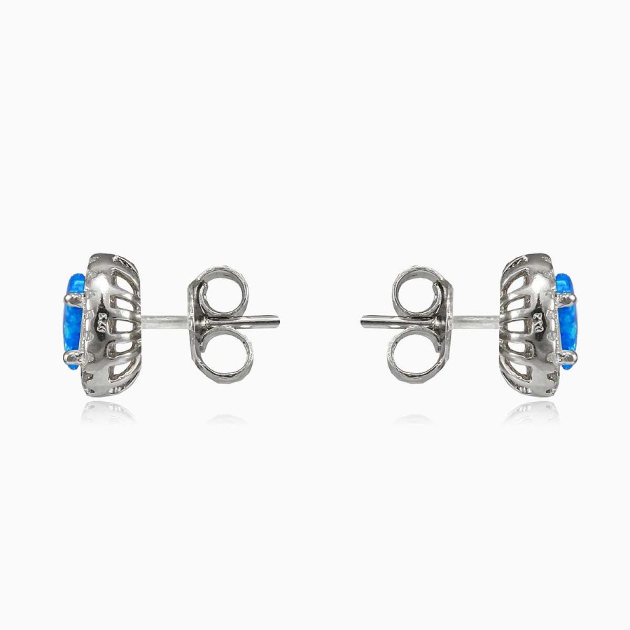 Woman Monte Cristo | Royal Oval Blue Opal Studs