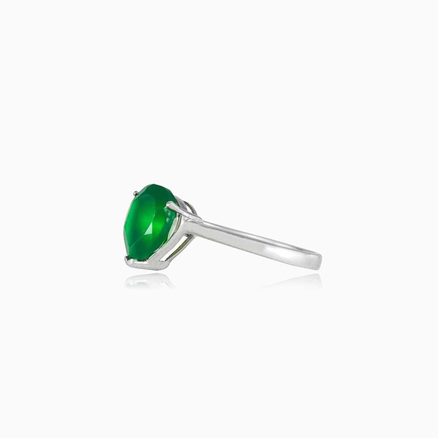 Woman Monte Cristo | Pear Green Jade Ring