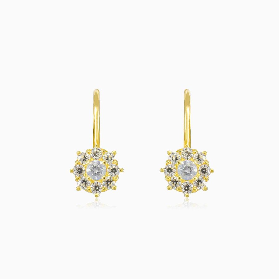 Woman Monte Cristo | Drop Crystal Gold Earrings