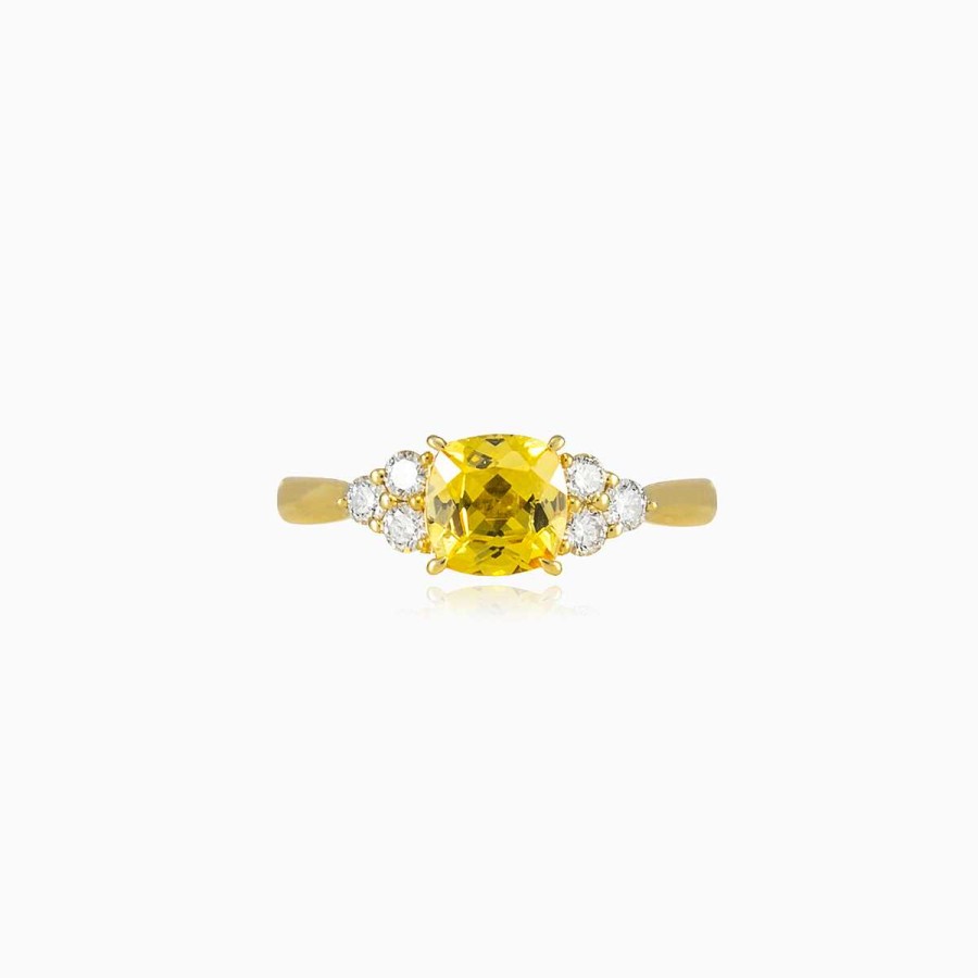 Woman Monte Cristo | Cushion Yellow Sapphire Ring