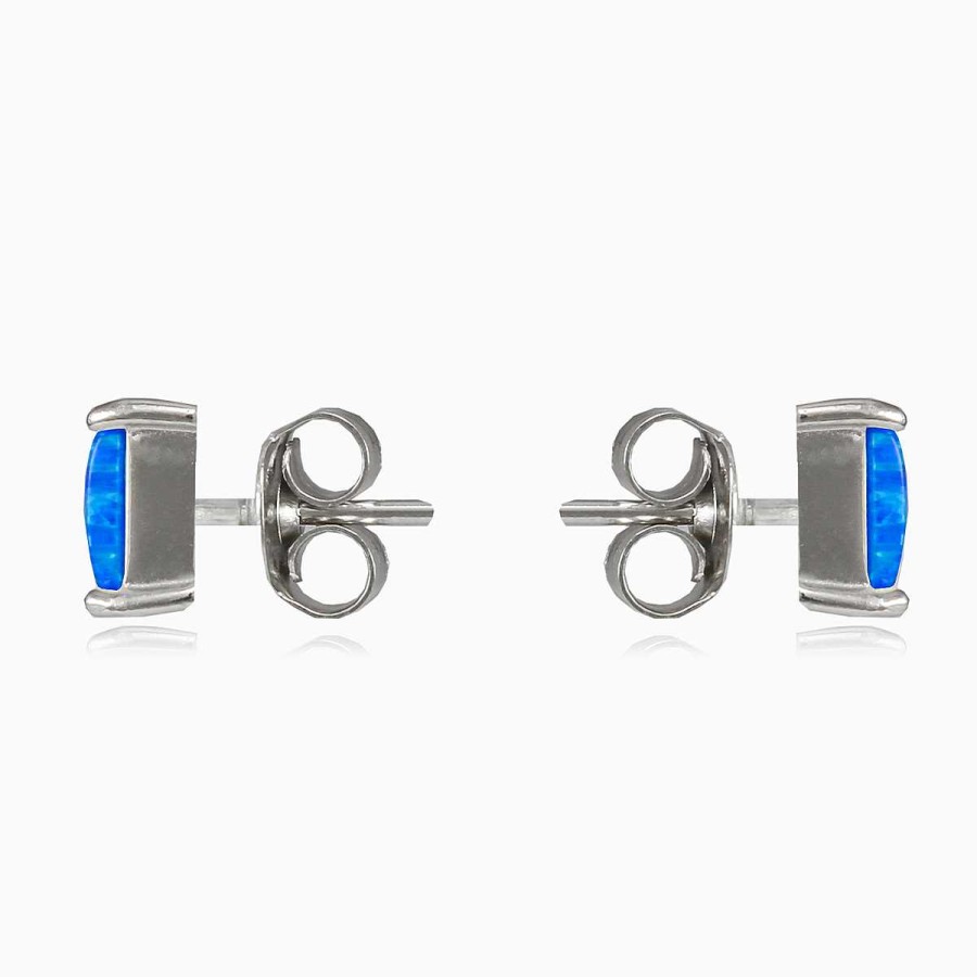 Woman Monte Cristo | Square Blue Opal Studs