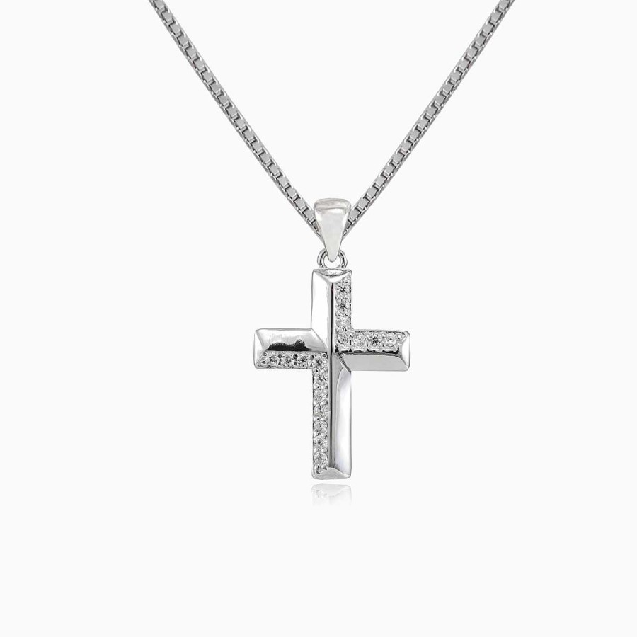 Woman Monte Cristo | Tiny Zig Zag Crystal Cross