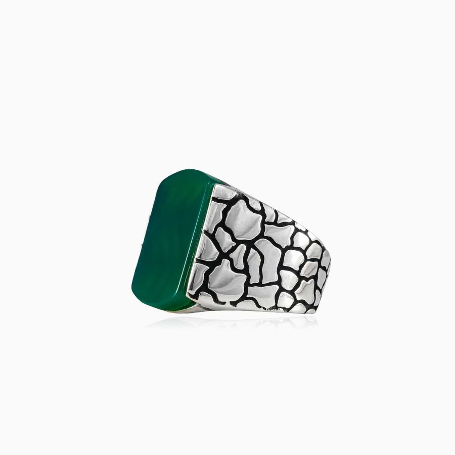 Man Monte Cristo | Flat Jade Stone Ring