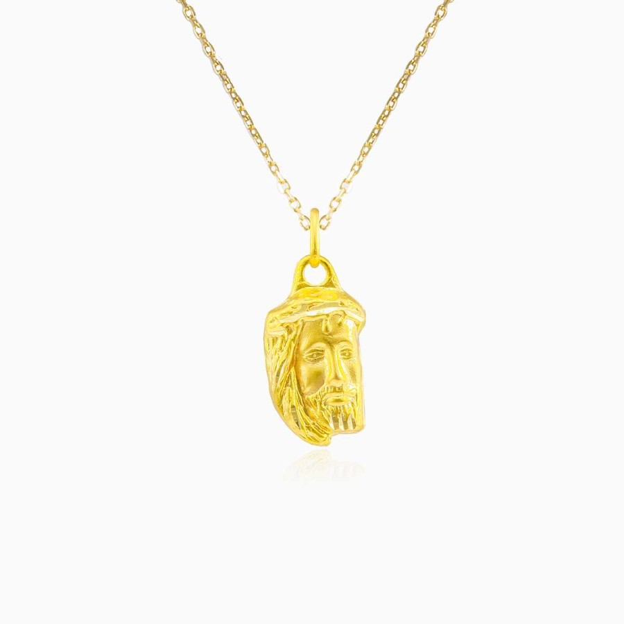 Woman Monte Cristo | Yellow Gold Jesus Pendant