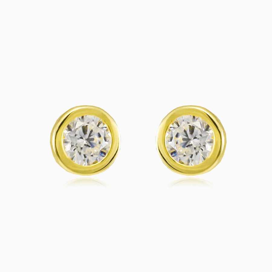 Woman Monte Cristo | Bezel Crystal Gold Studs