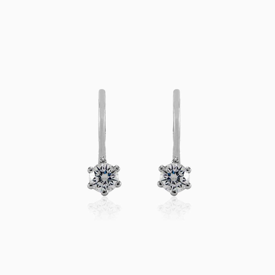 Woman Monte Cristo | Six Prong Diamond Earrings