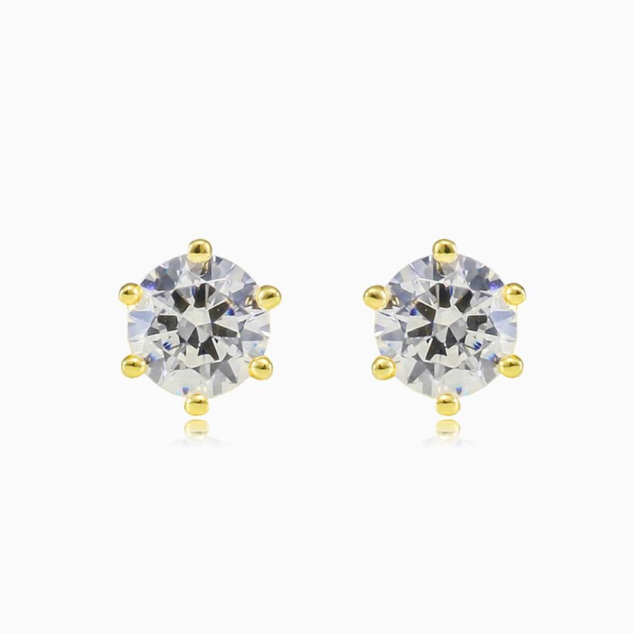 Woman Monte Cristo | Six Prong Gold Studs