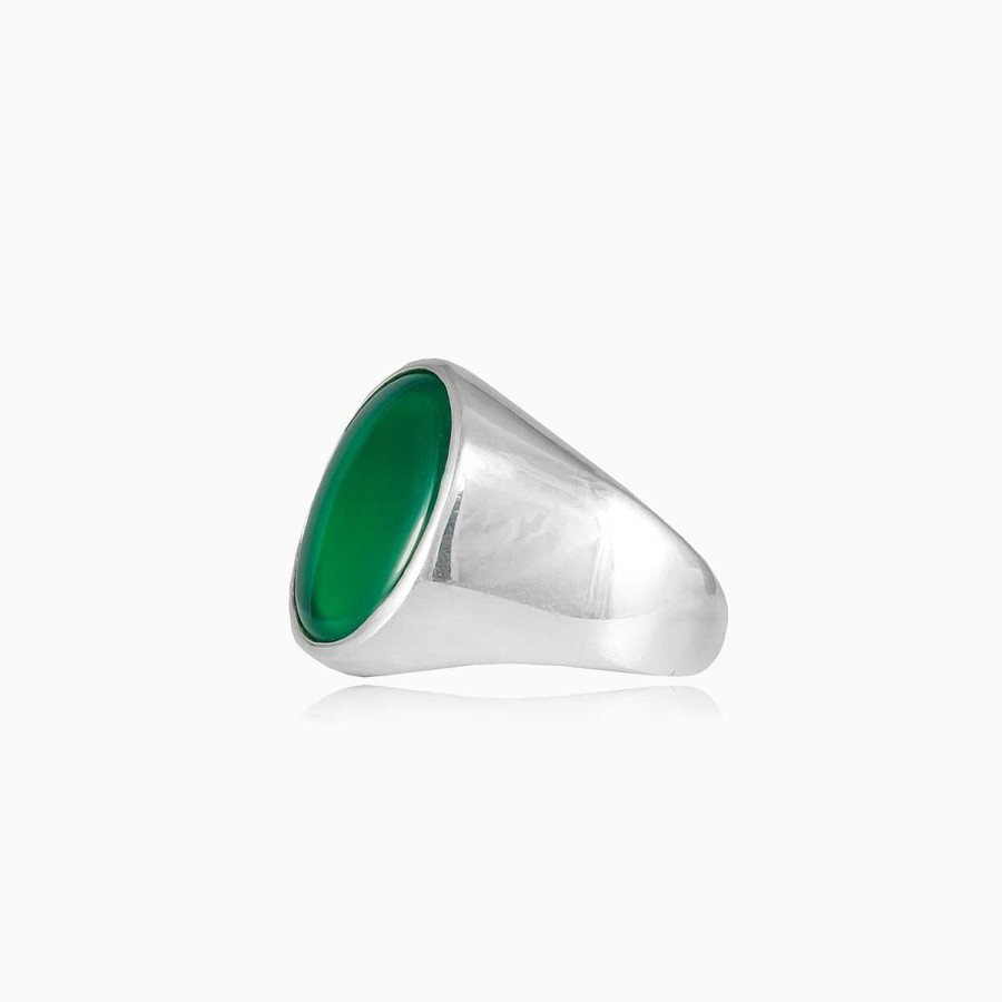 Man Monte Cristo | Plain Oval Jade Ring