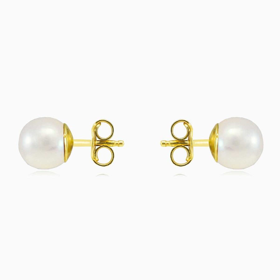 Woman Monte Cristo | White Pearl Gold Studs