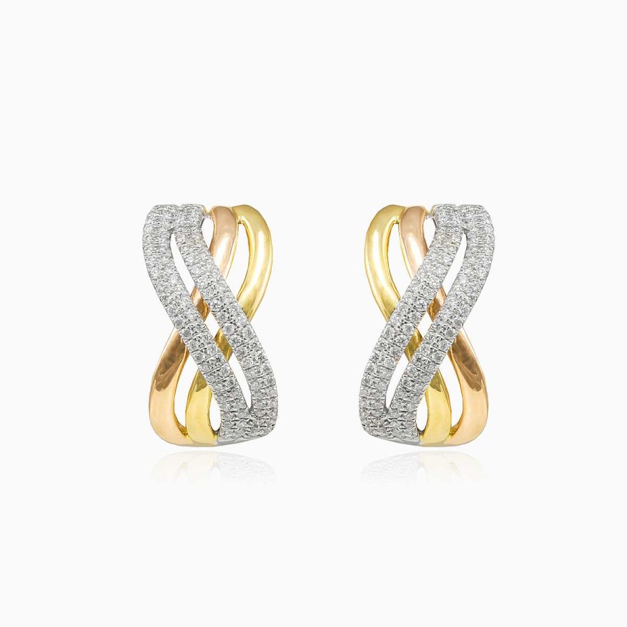 Woman Monte Cristo | Tri-Color Diamond Earrings