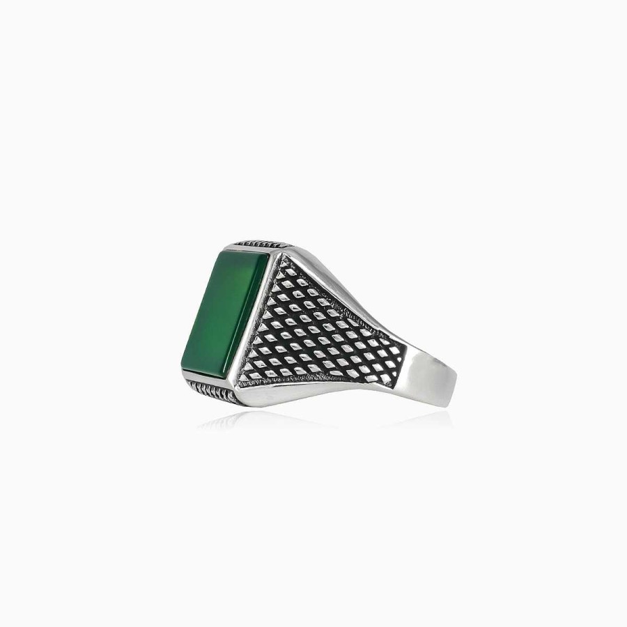 Man Monte Cristo | Silver Jade Ring