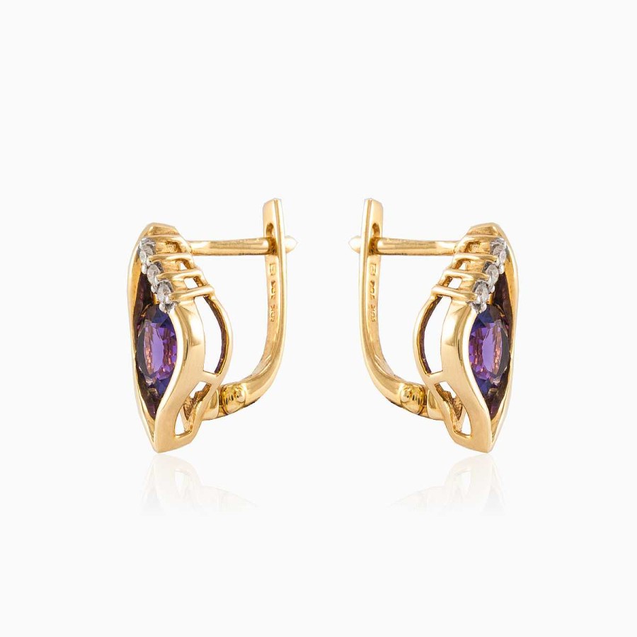 Woman Monte Cristo | Amethyst Eye Earrings