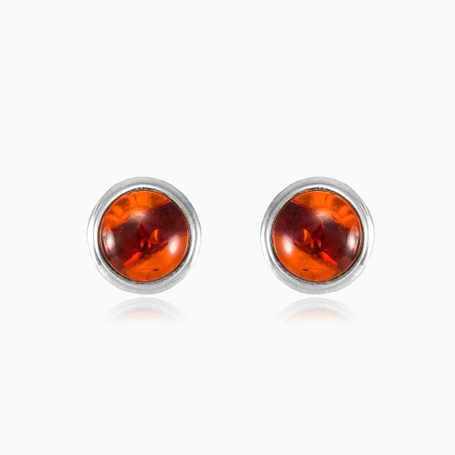 Woman Monte Cristo | Round Amber Earrings