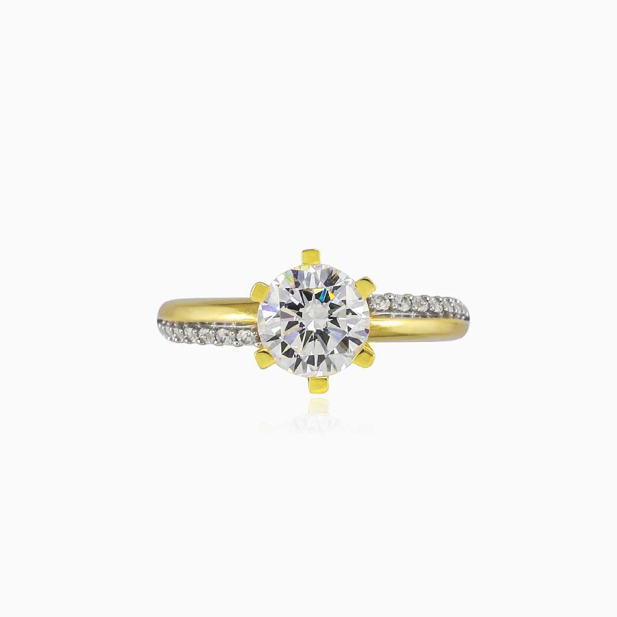 Woman Monte Cristo | Unique Six-Prong Gold Ring