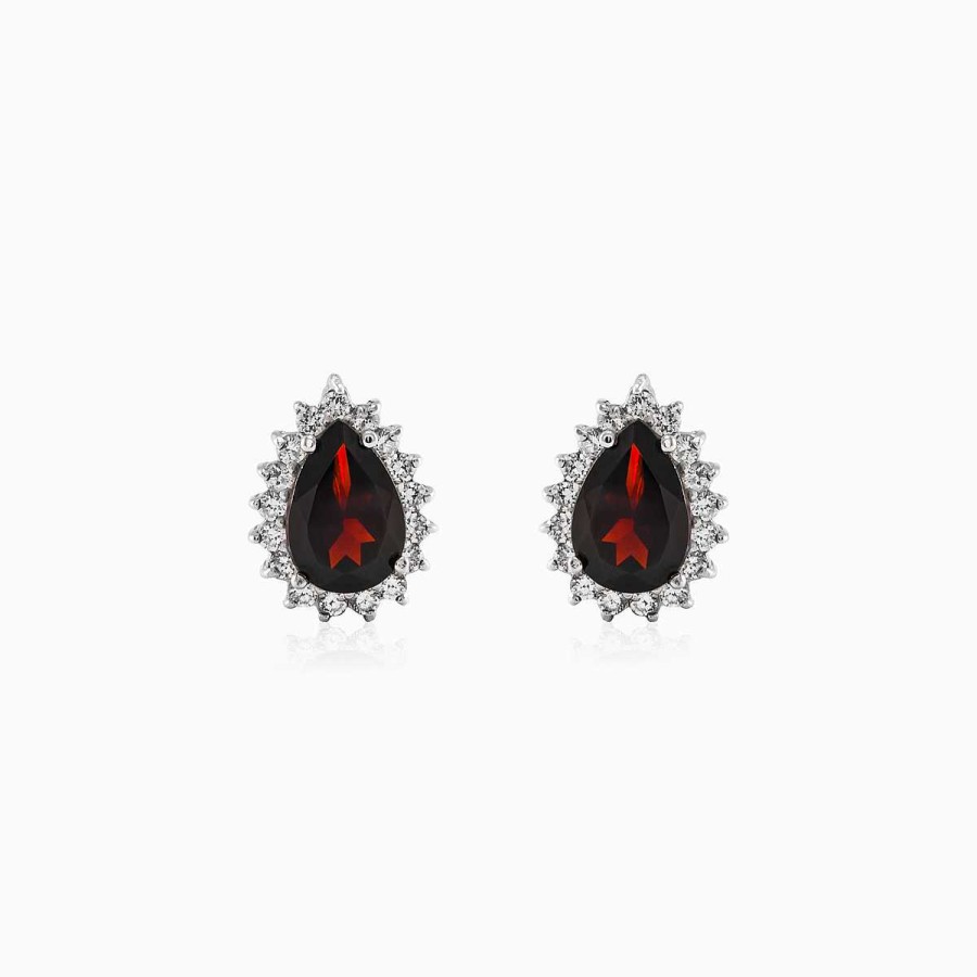 Woman Monte Cristo | Pear Garnet Earrings