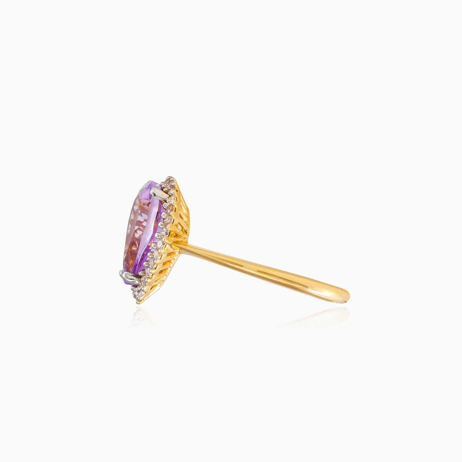 Woman Monte Cristo | Pear-Cut Amethyst Rose Gold Ring