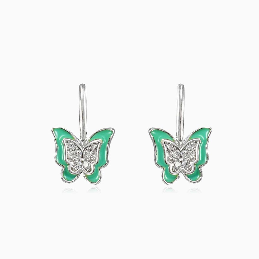 Woman Monte Cristo | Green Butterfly Earrings