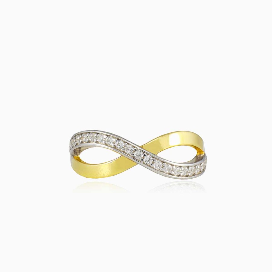 Woman Monte Cristo | Infinity Gold Ring With One Crystal Row