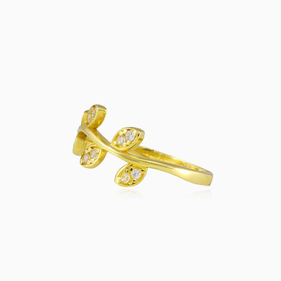 Woman Monte Cristo | Leafy Gold Ring