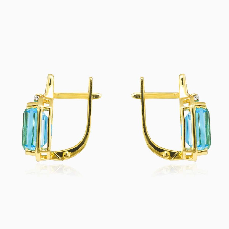 Woman Monte Cristo | Emerald-Cut Blue Topaz Earrings