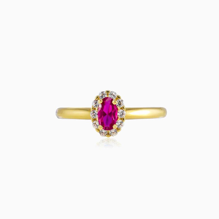 Woman Monte Cristo | Bold Oval Rubellite Gold Ring