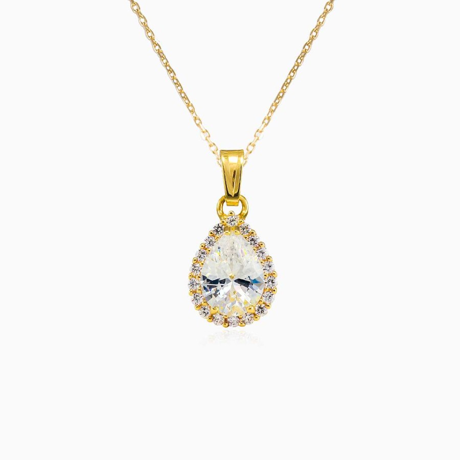 Woman Monte Cristo | Pear-Cut Crystal Yellow Gold Pendant