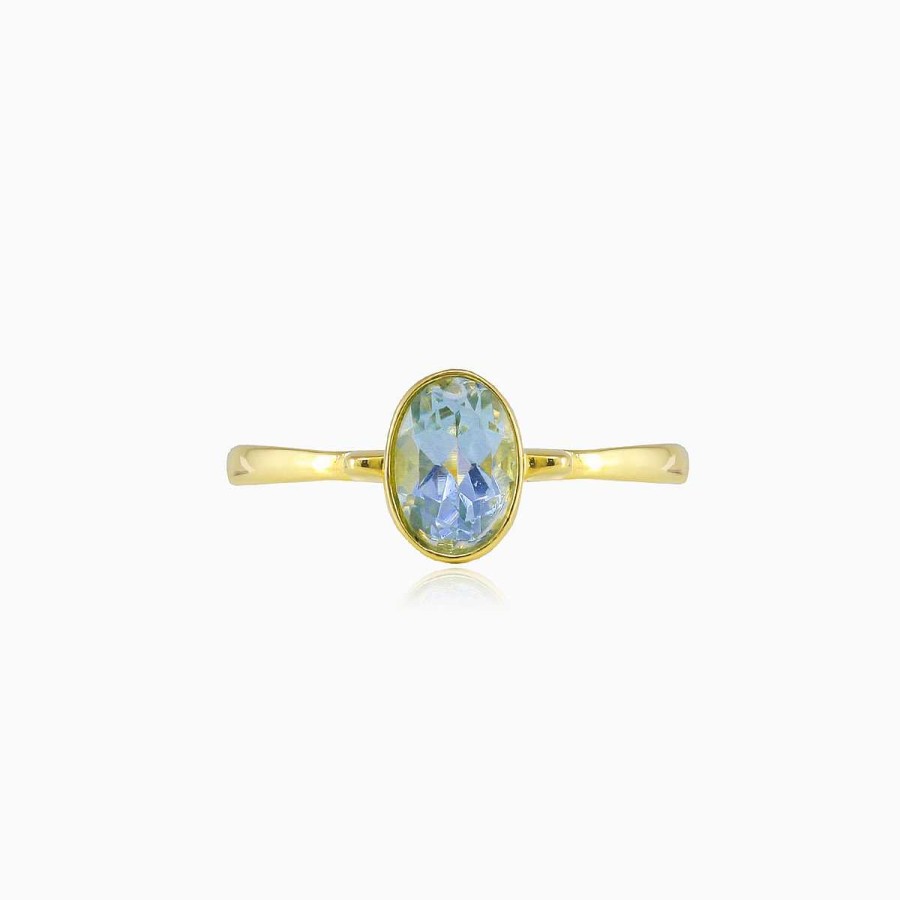 Woman Monte Cristo | Bezel Oval Topaz Gold Ring