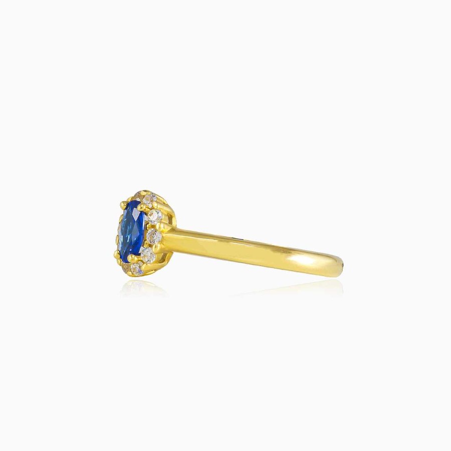 Woman Monte Cristo | Bold Oval Blue Quartz Gold Ring