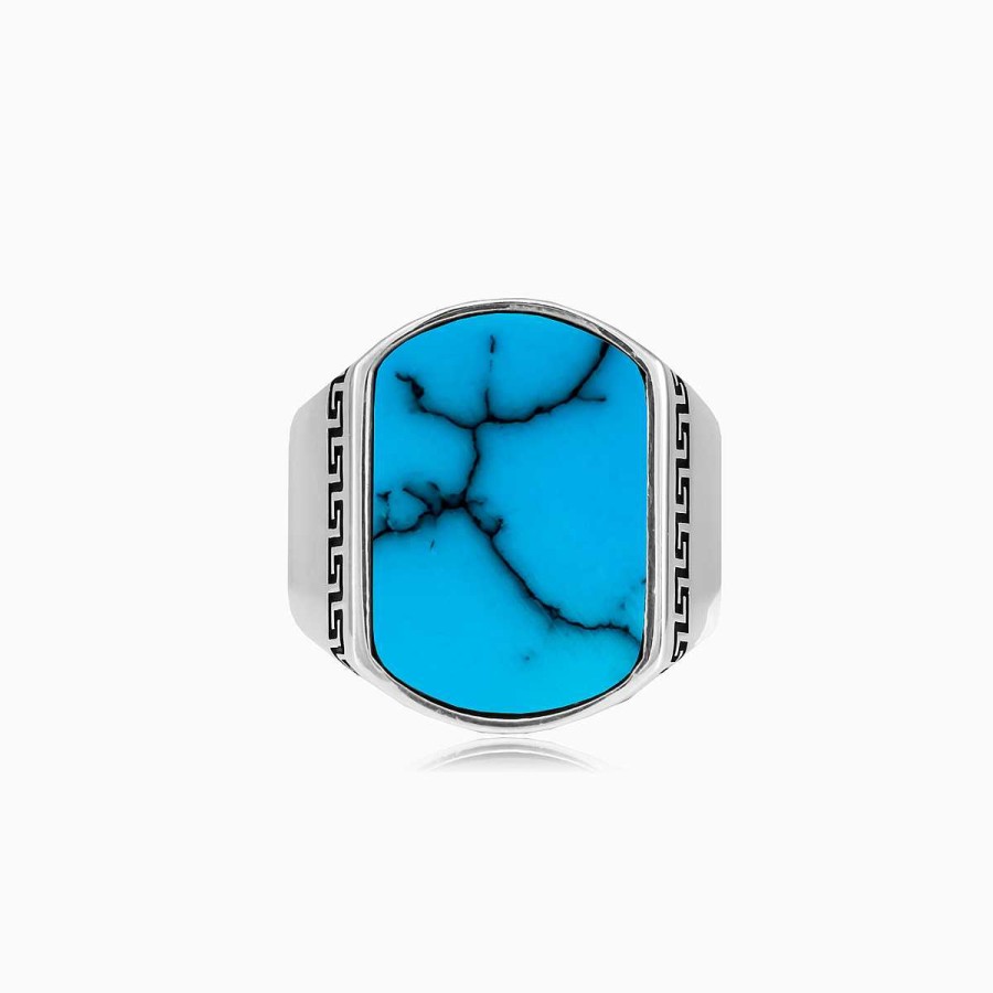 Man Monte Cristo | Flat Turquoise Ring