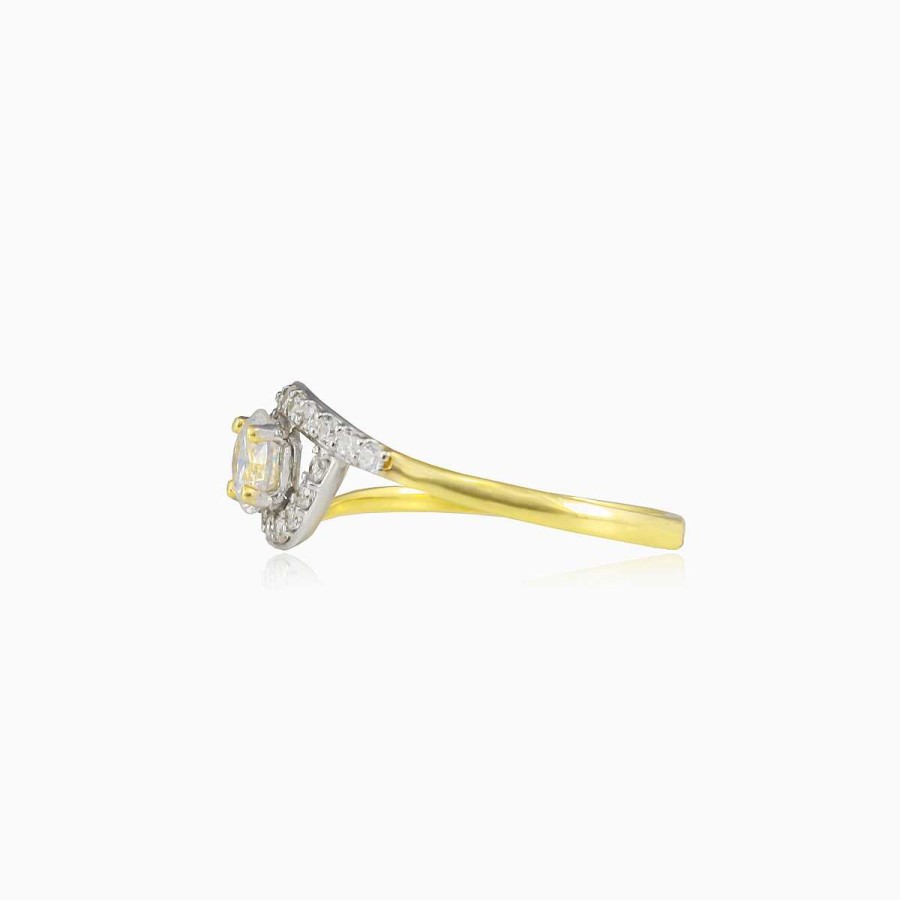 Woman Monte Cristo | Inverted Gold And Crystal Ring