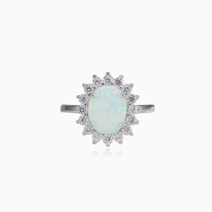 Woman Monte Cristo | Royal Flat White Opal Ring