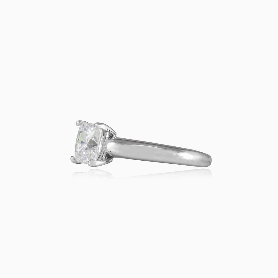 Woman Monte Cristo | Princess-Cut Crystal White Gold Ring