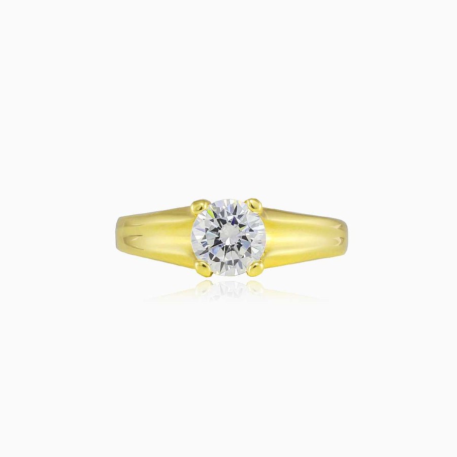 Woman Monte Cristo | Carved Crystal Gold Ring