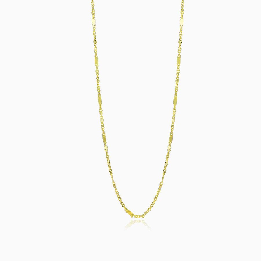 Woman Monte Cristo | Links And Flat Bar Gold Chain