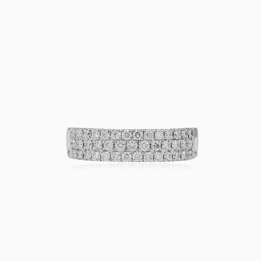 Woman Monte Cristo | Three-Row Gold Diamond Band