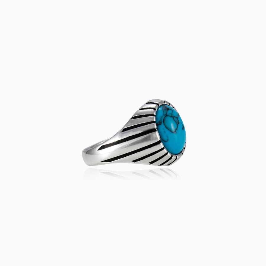 Woman Monte Cristo | Symmetric Cabochon Turquoise Ring