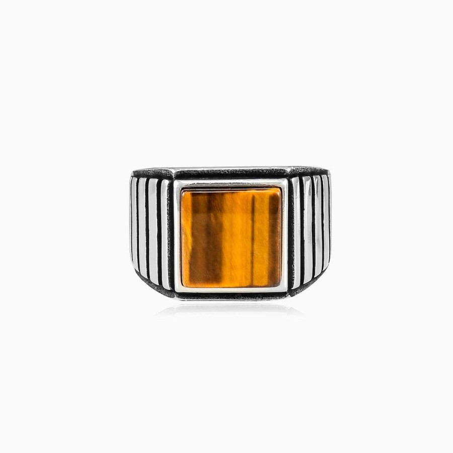 Man Monte Cristo | Symmetric Square Tiger Eye Ring