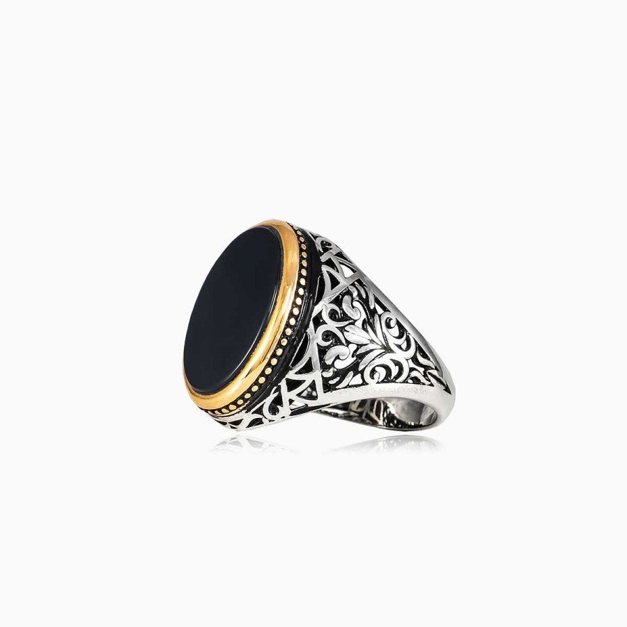 Man Monte Cristo | Oriental Flat Onyx Ring