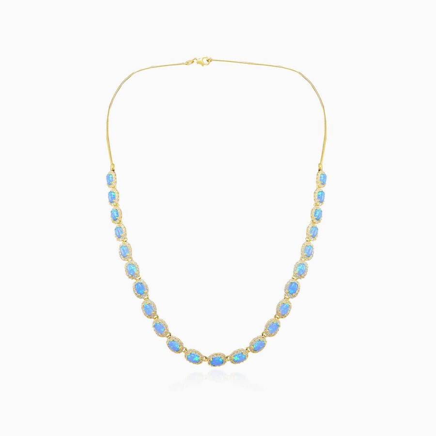 Woman Monte Cristo | Opal Gold And Crystal Necklace