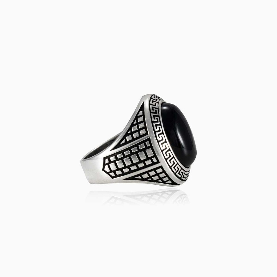 Man Monte Cristo | Cabochon Black Onyx Ring