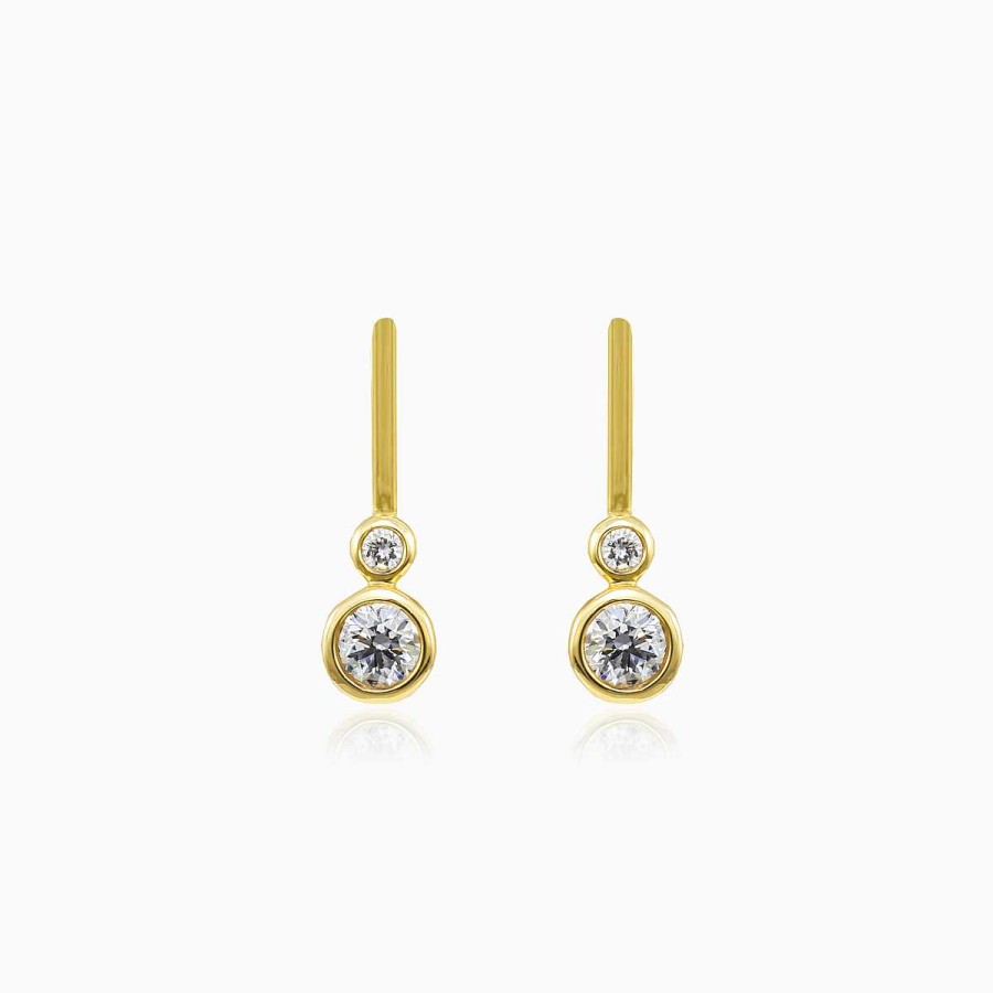 Woman Monte Cristo | Bezel Diamonds Gold Earrings