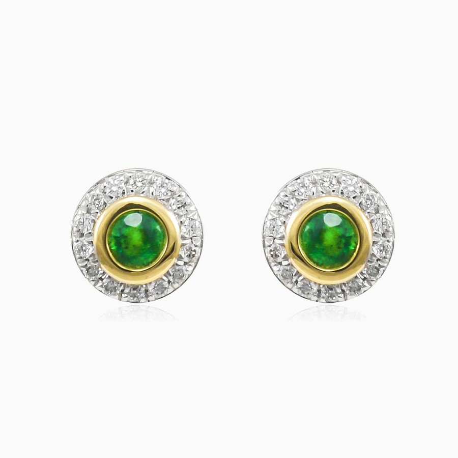 Woman Monte Cristo | Emerald And Diamond Gold Studs