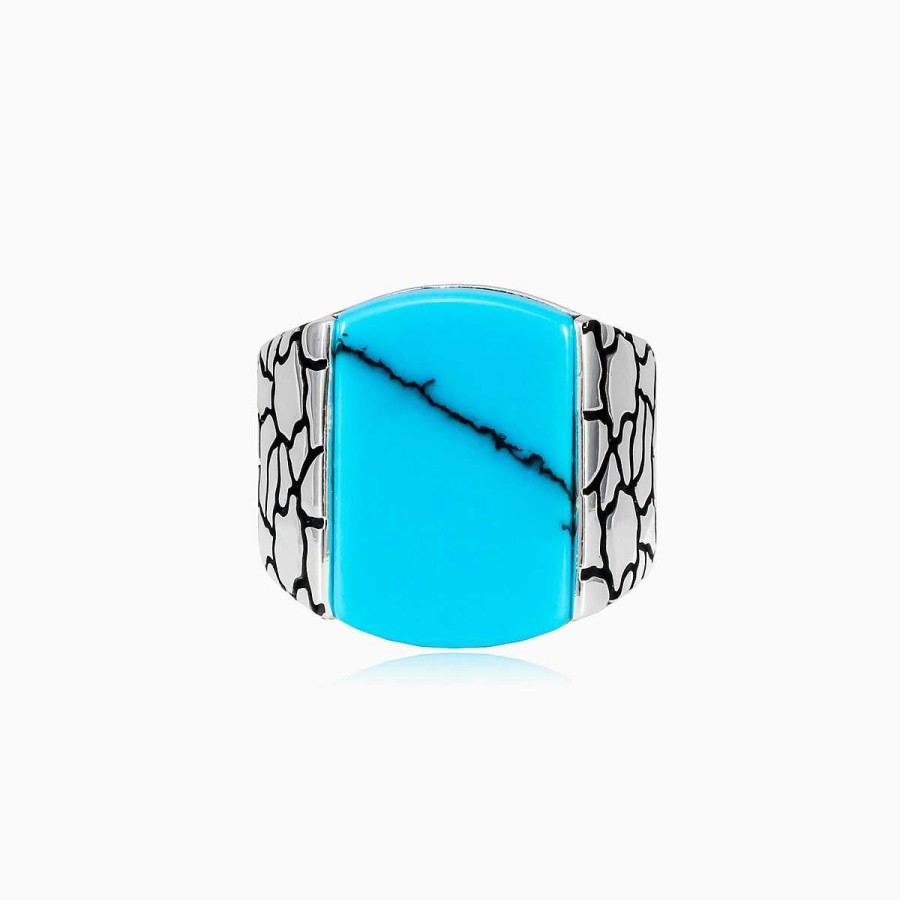 Man Monte Cristo | Flat Turquoise Stone Ring