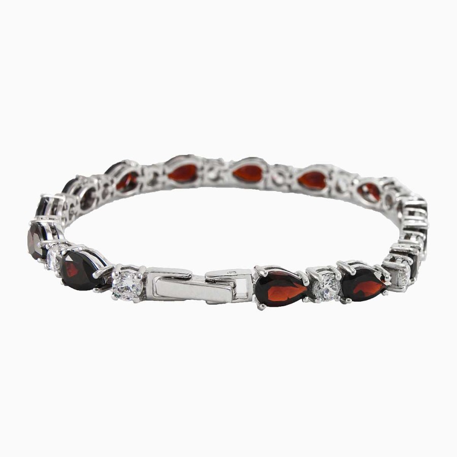 Woman Monte Cristo | Pear Cut Garnet Bracelet