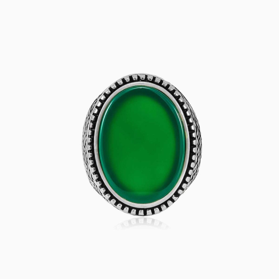 Man Monte Cristo | Braided Green Jade Ring