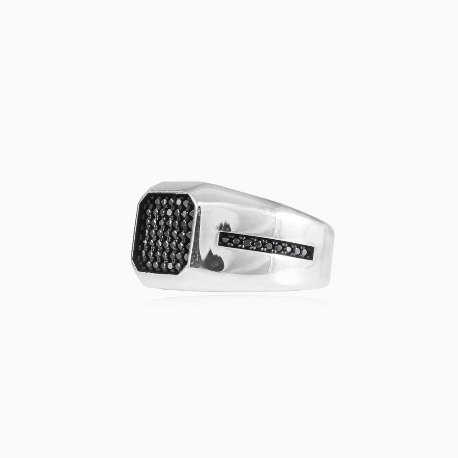 Man Monte Cristo | Square And Lines Spinel Ring